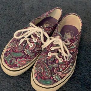 EUC Vans. Purple paisley